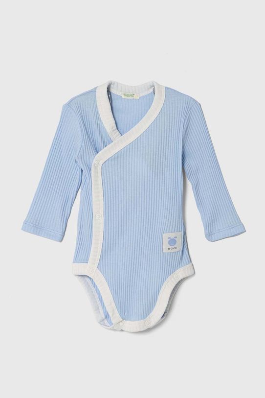 Djevojčice Pamučni bodi za bebe United Colors of Benetton 2-pack 3FMG0B00K.W.Seasonal plava