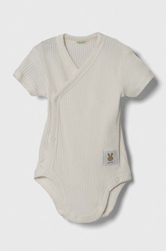 Дитяче бавовняне боді United Colors of Benetton 2-pack Для немовлят бежевий 3FMG0B00L.W.Seasonal
