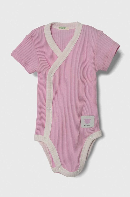 United Colors of Benetton body din bumbac pentru bebelusi 2-pack 3FMG0B00L.W.Seasonal roz SS24