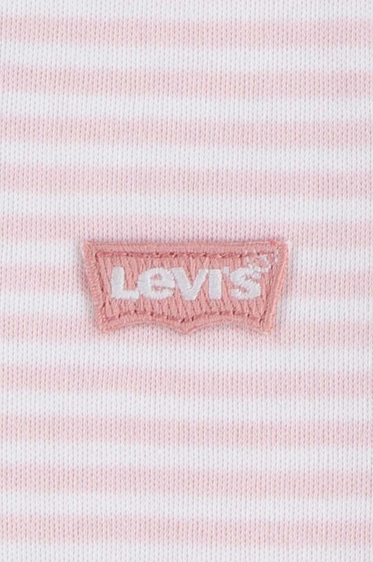 Детское боди из хлопка Levi's LVG 3PK BOW BODYSUIT SET 3 шт 1EK337 розовый