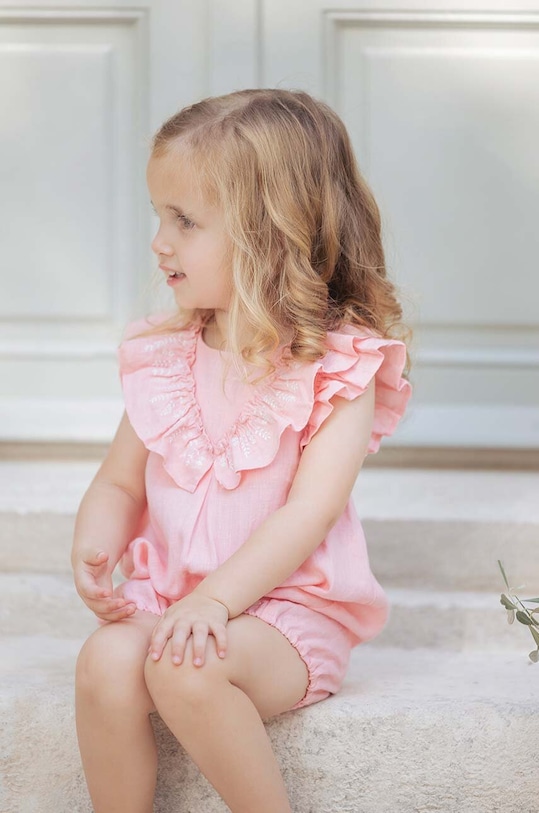 Tartine et Chocolat rampers lniany niemowlęcy pomarańczowy TY33031.80