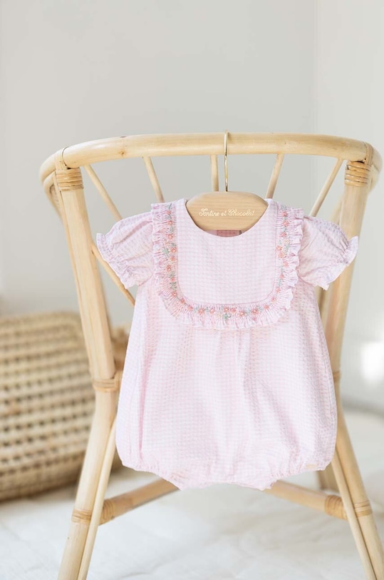 Tartine et Chocolat rampers bawełniany niemowlęcy różowy TY33130.80