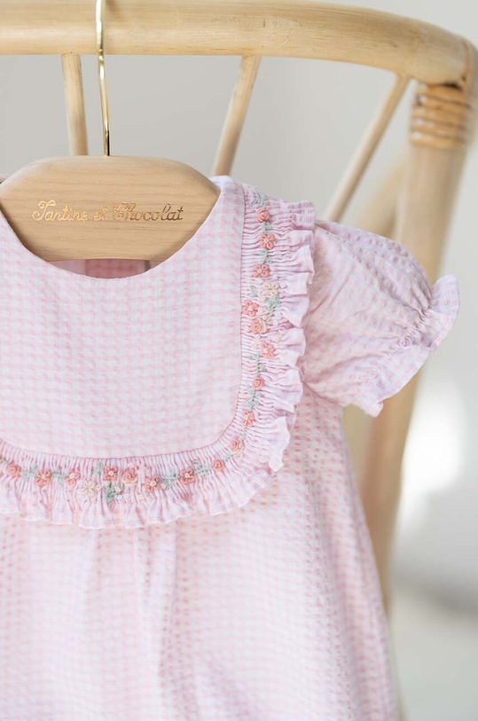 Tartine et Chocolat rampers bawełniany niemowlęcy TY33130.80 różowy