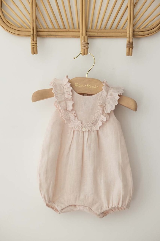 Tartine et Chocolat rampers lniany niemowlęcy różowy TY33030.G.80