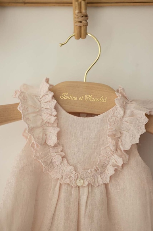 Tartine et Chocolat rampers lniany niemowlęcy TY33030.G.80 różowy