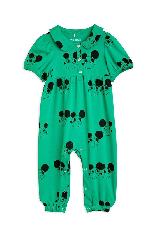 Mini Rodini rampers niemowlęcy 2414010575 zielony SS24