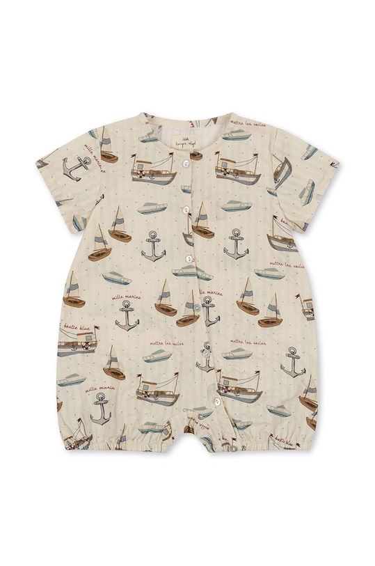 Konges Sløjd rampers bawełniany niemowlęcy Produkt niemowlęcy beżowy KS100051