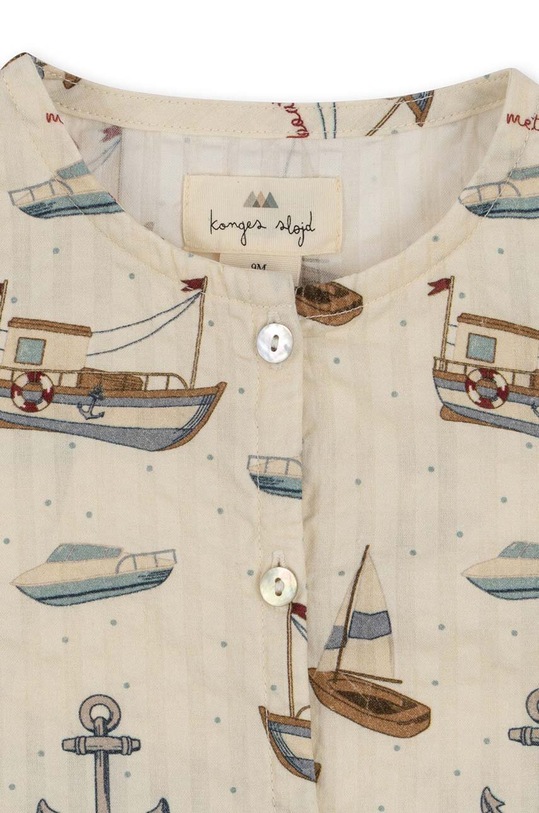 Chłopiec Konges Sløjd rampers bawełniany niemowlęcy KS100051 beżowy