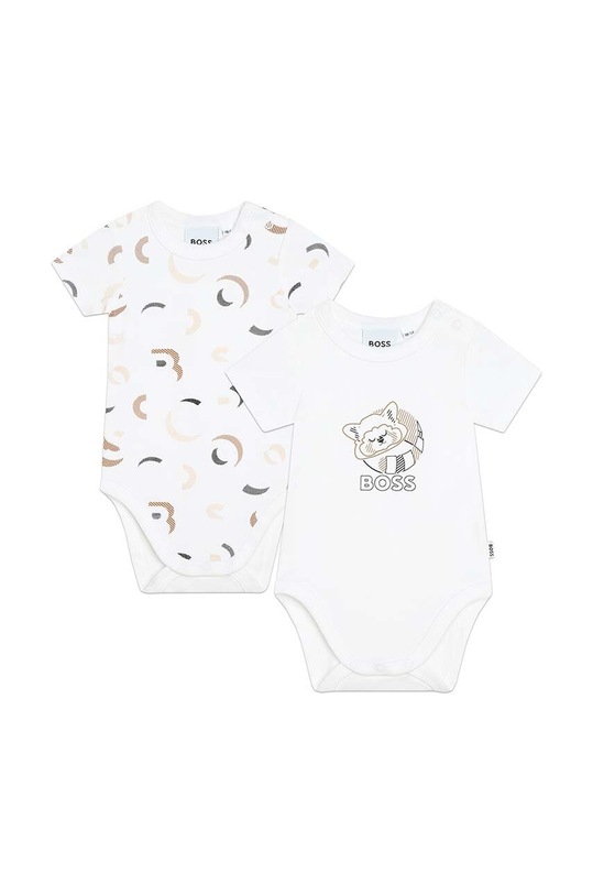 BOSS body din bumbac pentru bebelusi 2-pack 2-pack alb J50832.