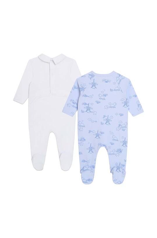 Kenzo Kids salopete din bumbac pentru bebelusi 2-pack K60074. albastru SS24