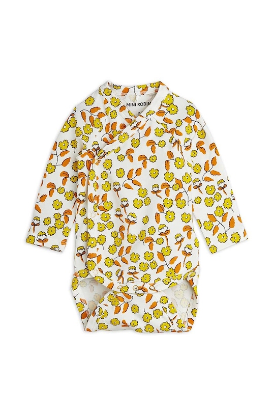 Mini Rodini body niemowlęce Flowers Produkt niemowlęcy żółty 2424010100