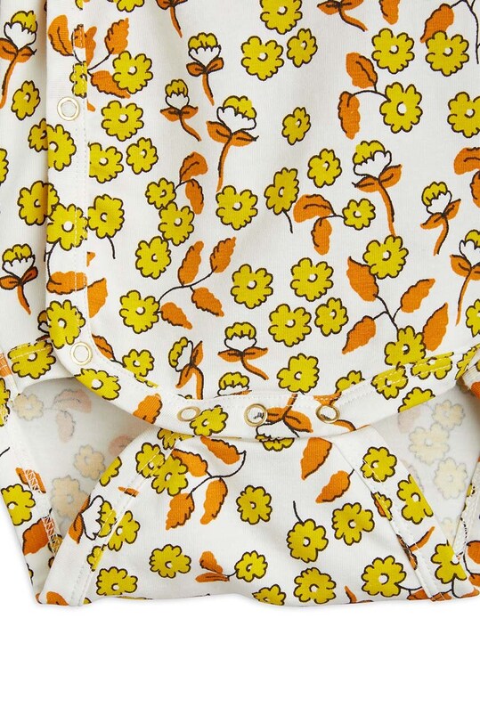 Băieți Mini Rodini body bebe Flowers 2424010100 galben