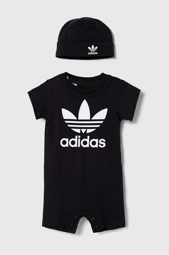 adidas Originals rampers bawełniany niemowlęcy czarny IS7257