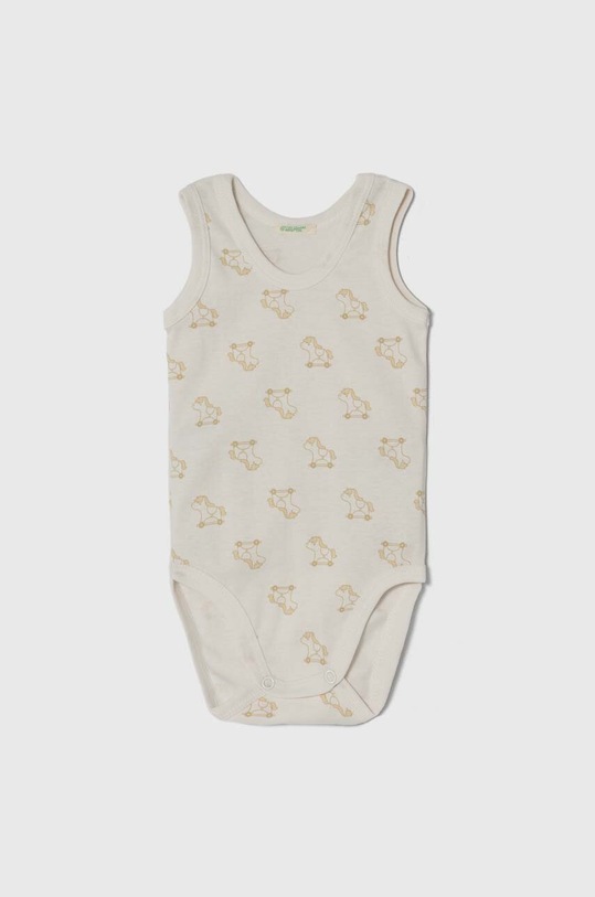 Dječaci Pamučni bodi za bebe United Colors of Benetton 2-pack 3GI70B00M.W.Seasonal bež