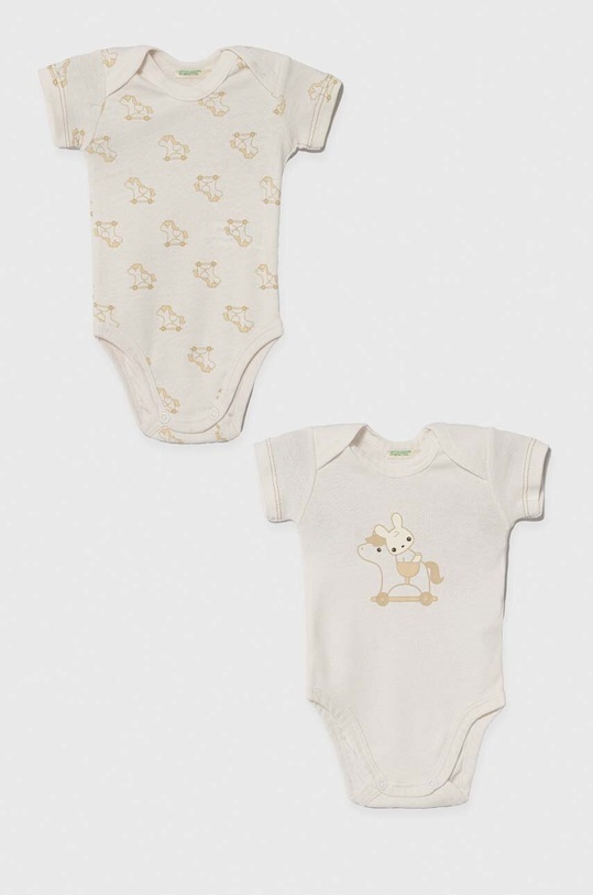 Pamučni bodi za bebe United Colors of Benetton 2-pack Proizvod za bebe bež 3GI70B00N.W.Seasonal