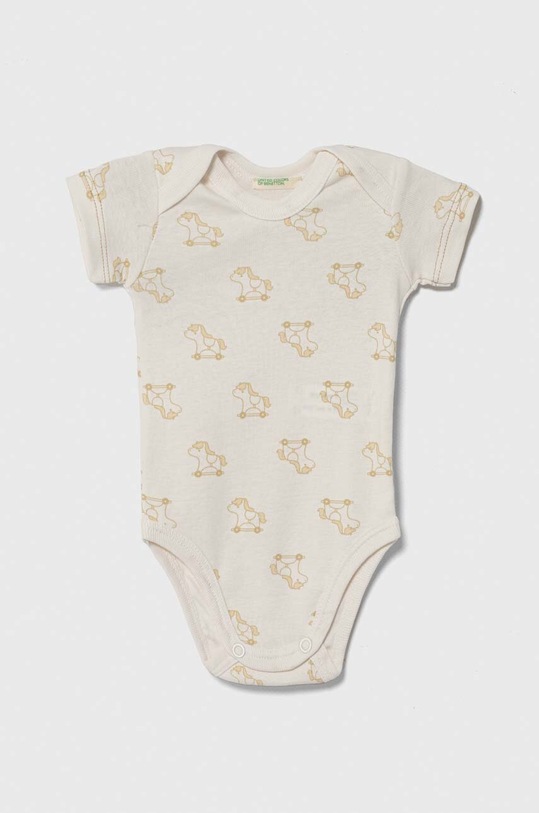 Pamučni bodi za bebe United Colors of Benetton 2-pack bež 3GI70B00N.W.Seasonal