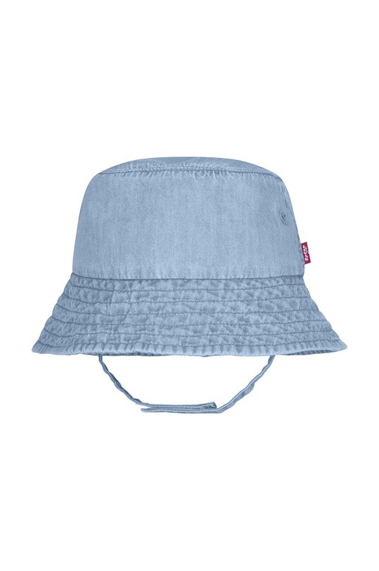 Chłopiec Levi's rampers bawełniany niemowlęcy LVB DENIM ROMPER & BUCKET HAT 6EK229 niebieski