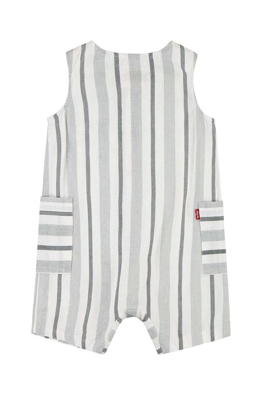 Levi's salopete pentru copii din amestec de in LVB STRIPE ROMPER & BUCKET HAT 6EK230 gri SS24