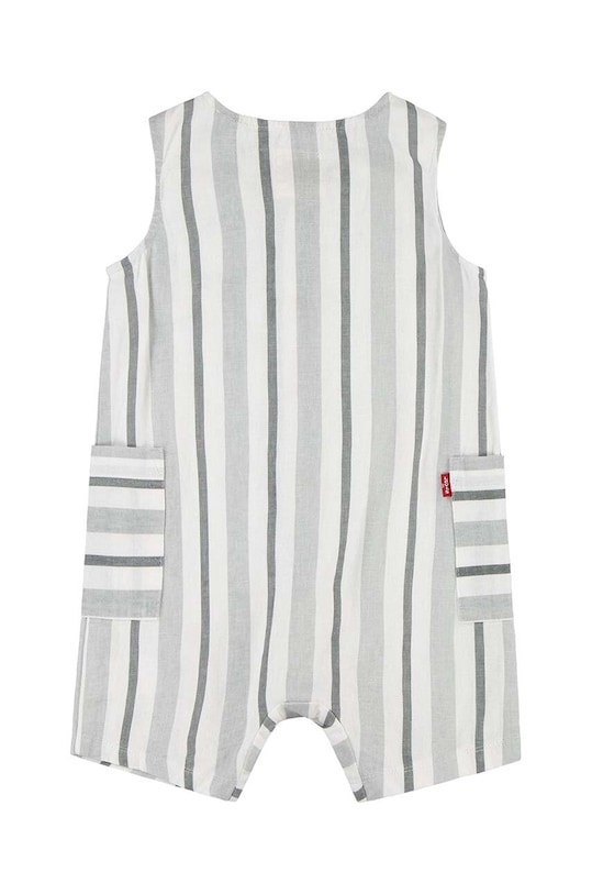 Levi's baba nadrág vászonkeverékből LVB STRIPE ROMPER & BUCKET HAT 6EK230 szürke SS24