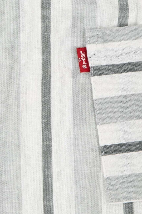 Băieți Levi's salopete pentru copii din amestec de in LVB STRIPE ROMPER & BUCKET HAT 6EK230 gri