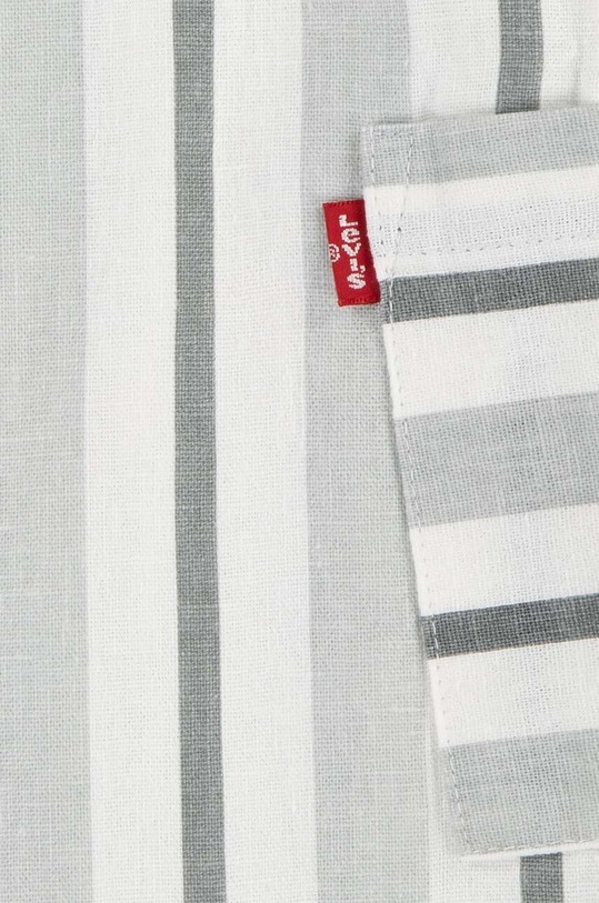 Fiú Levi's baba nadrág vászonkeverékből LVB STRIPE ROMPER & BUCKET HAT 6EK230 szürke