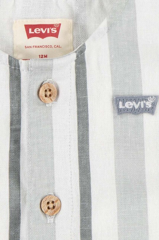 Levi's salopete pentru copii din amestec de in LVB STRIPE ROMPER & BUCKET HAT gri 6EK230