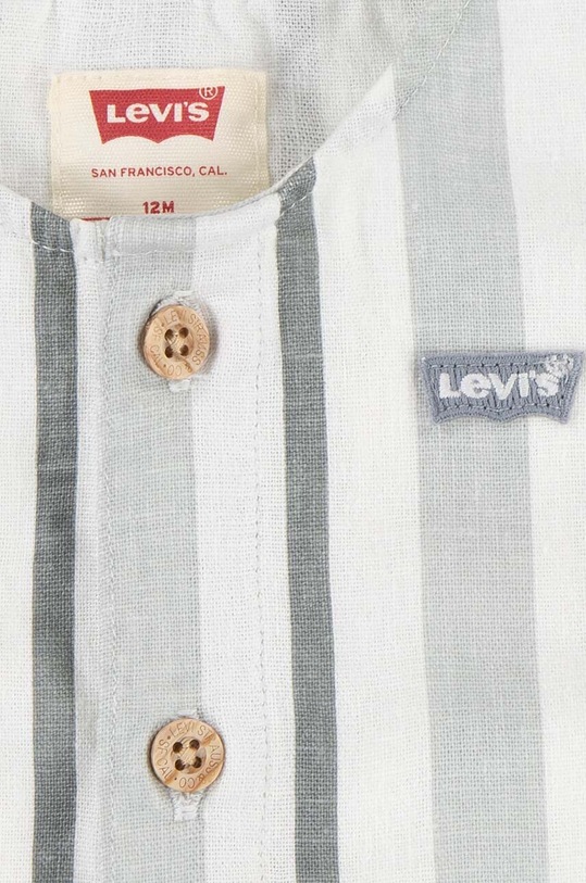 Levi's baba nadrág vászonkeverékből LVB STRIPE ROMPER & BUCKET HAT szürke 6EK230