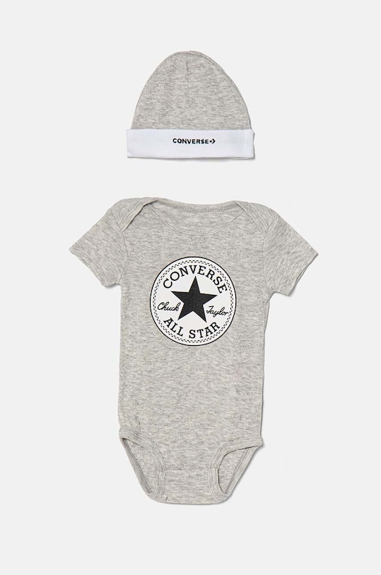 Bavlněné kojenecké body Converse MC0028 šedá AW24