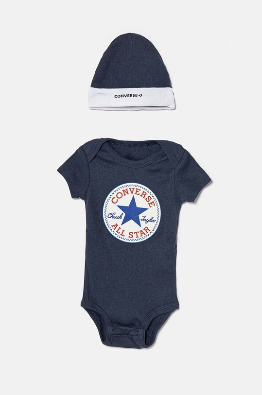 Bavlněné kojenecké body Converse MC0028 modrá AW24