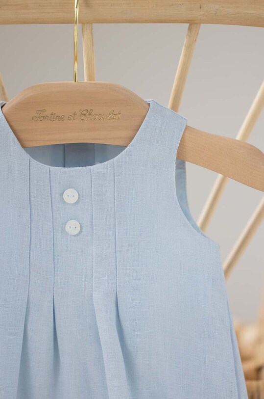 Tartine et Chocolat salopetă de in pentru bebeluși TY33100.49.74 albastru