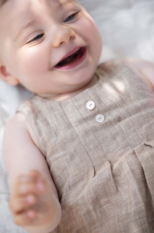 Дитячий лляний ромпер Tartine et Chocolat TY33100.80.86 бежевий