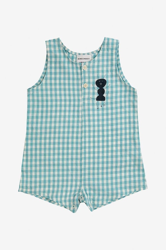 Дитячий ромпер з домішкою льону Bobo Choses 124AB091 блакитний SS24