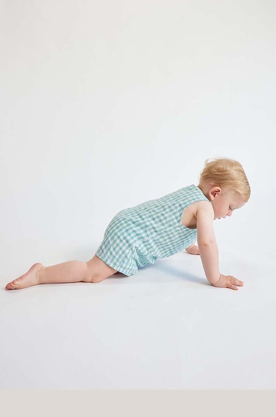Дитячий ромпер з домішкою льону Bobo Choses 124AB091 блакитний