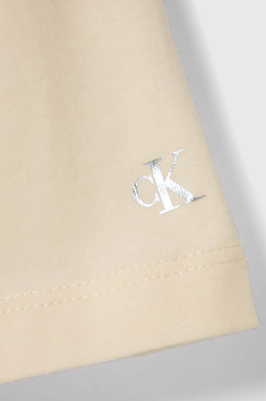 Chłopiec Calvin Klein Jeans longsleeve bawełniany dziecięcy IU0IU00542.128.176.PPYH beżowy