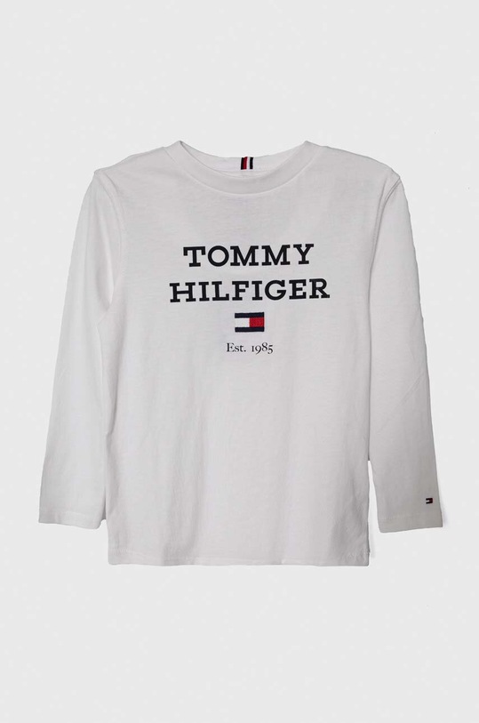 Tommy Hilfiger longsleeve bawełniany dziecięcy nadruk biały KB0KB08672.98.122.PPYH