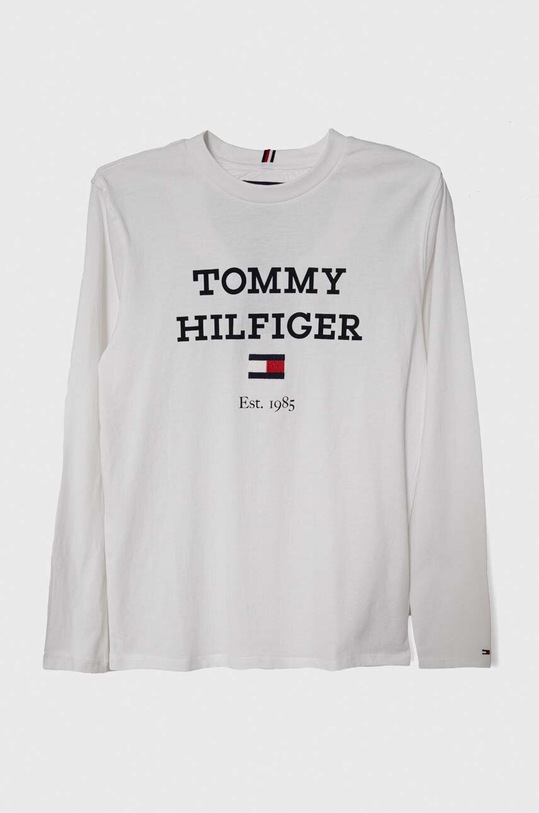 Tommy Hilfiger longsleeve bawełniany dziecięcy nadruk biały KB0KB08672.PPYH