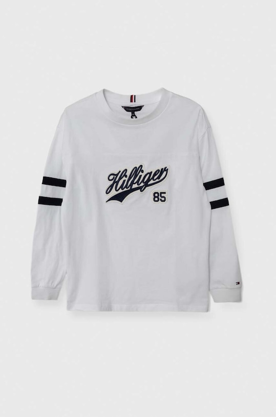Tommy Hilfiger longsleeve bawełniany dziecięcy aplikacja biały KB0KB08677.128.176.PPYH