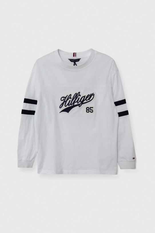 Tommy Hilfiger longsleeve bawełniany dziecięcy aplikacja biały KB0KB08677.128.176.PPYH