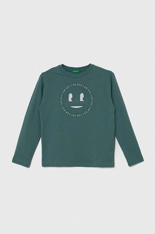Detská bavlnená košeľa s dlhým rukávom United Colors of Benetton bavlna tyrkysová 3096C10HC.G.Seasonal