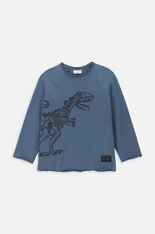 Coccodrillo longsleeve bawełniany dziecięcy WC4143102DEK niebieski SS24