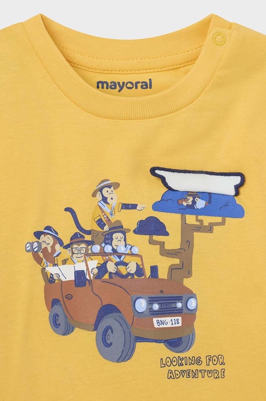 Mayoral longsleeve bawełniany niemowlęcy żółty 1033.3C.Baby.PPYH