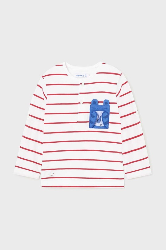 Mayoral longsleeve bawełniany niemowlęcy wzorzyste czerwony 1035.3H.Baby.PPYH