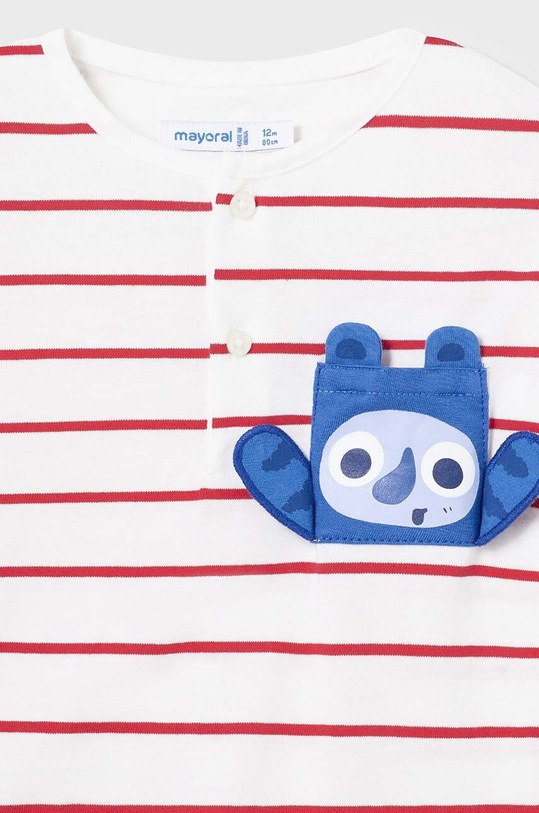 Mayoral longsleeve bawełniany niemowlęcy czerwony 1035.3H.Baby.PPYH