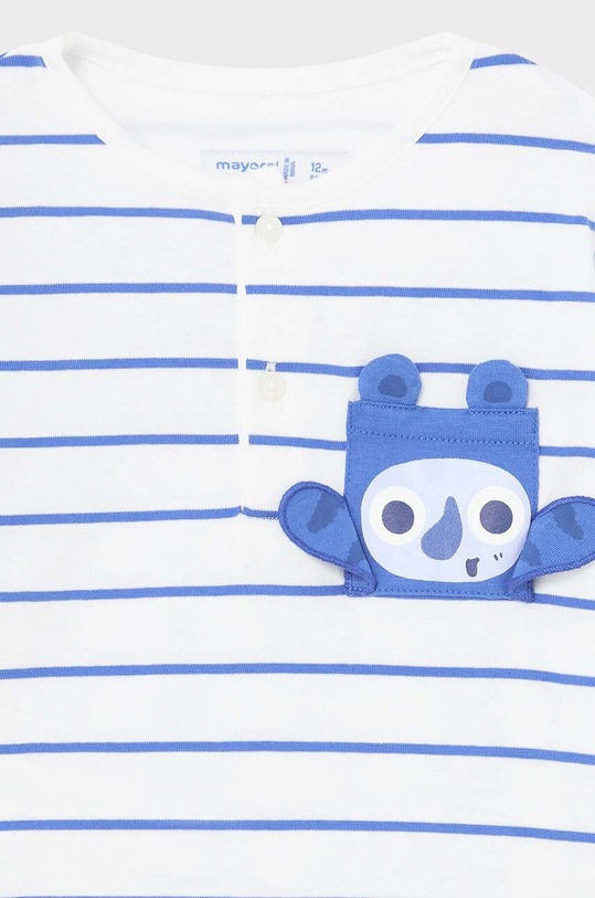 Dětské bavlněné tričko s dlouhým rukávem Mayoral modrá 1035.3H.Baby.PPYH