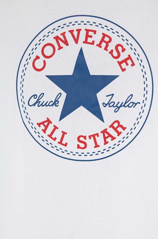 Chlapec Bavlnené tričko s dlhým rukávom Converse 966243 biela