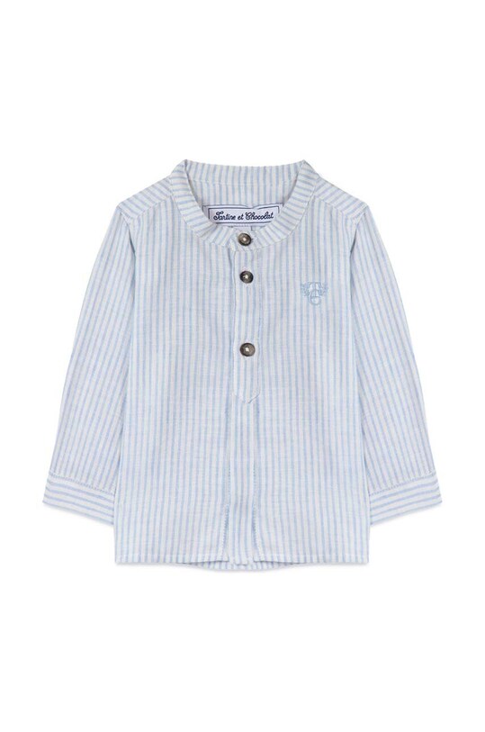 Tartine et Chocolat koszula z domieszką lnu dziecięca casual niebieski TY12061.104