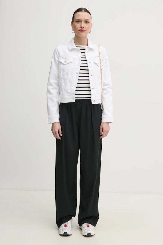 Бавовняний лонгслів Tommy Hilfiger WW0WW40589 білий AA00