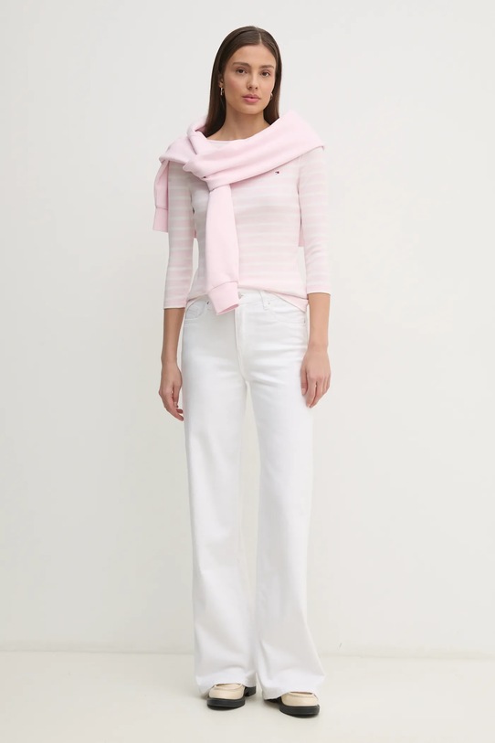 Хлопковый лонгслив Tommy Hilfiger WW0WW40589 розовый AA00