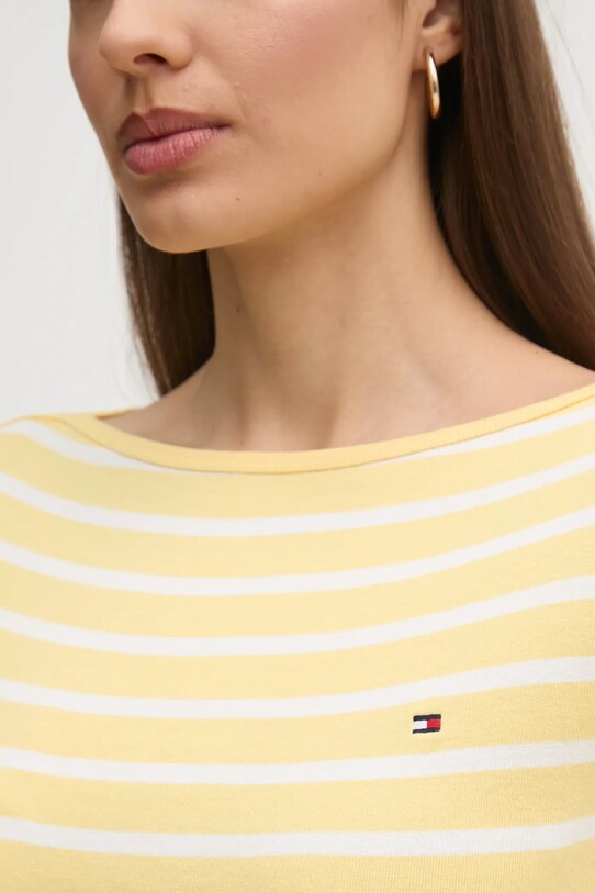 Tommy Hilfiger longsleeve din bumbac WW0WW40589 galben