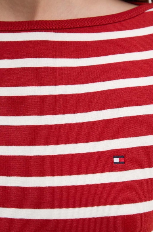 Βαμβακερή μπλούζα με μακριά μανίκια Tommy Hilfiger WW0WW40589 κόκκινο